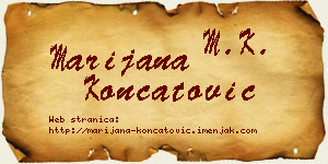 Marijana Končatović vizit kartica